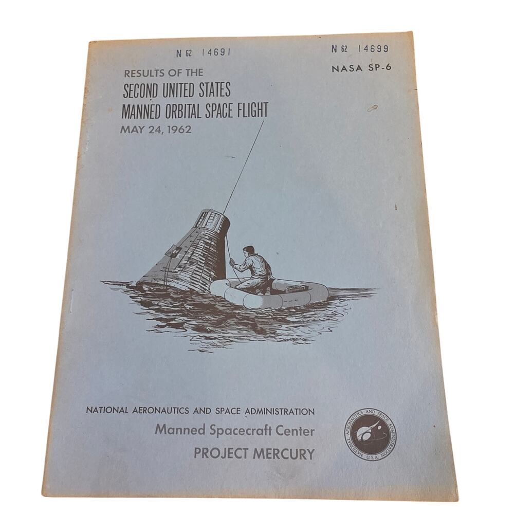 Vintage 1962 NASA Project Mercury SP-6 Scott Carpenter Aurora 7 Space Flight